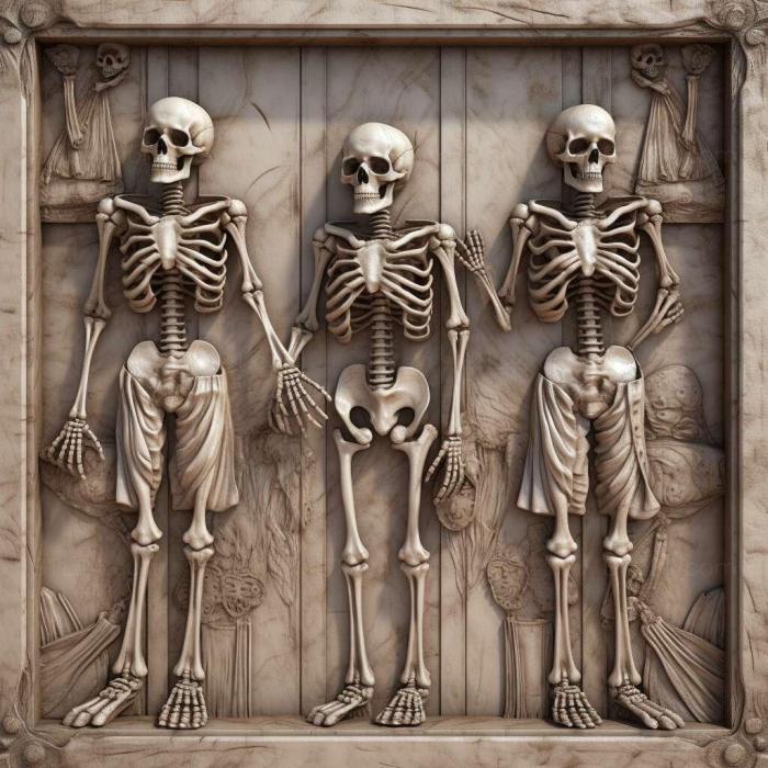 Characters (skeletons 2, HERO_2342) 3D models for cnc